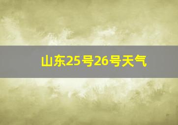 山东25号26号天气