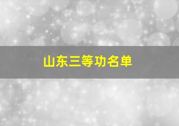 山东三等功名单