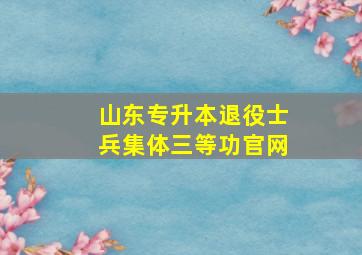 山东专升本退役士兵集体三等功官网