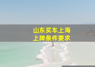 山东买车上海上牌条件要求