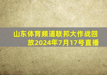 山东体育频道联邦大作战回放2024年7月17号直播