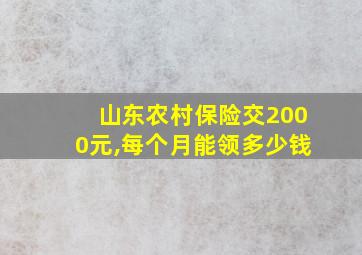 山东农村保险交2000元,每个月能领多少钱