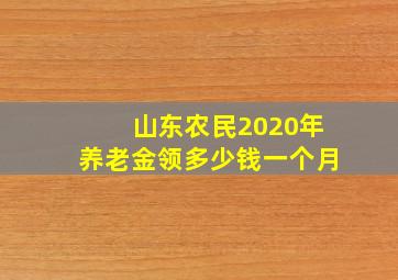 山东农民2020年养老金领多少钱一个月