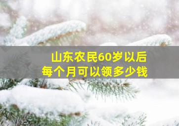 山东农民60岁以后每个月可以领多少钱