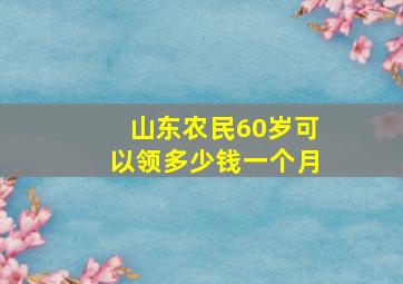 山东农民60岁可以领多少钱一个月