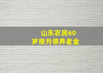 山东农民60岁按月领养老金