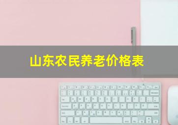 山东农民养老价格表