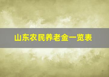 山东农民养老金一览表