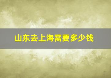 山东去上海需要多少钱