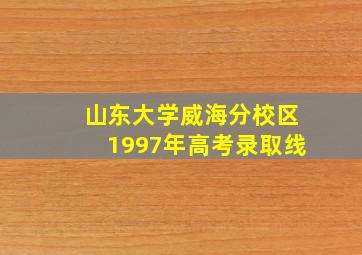 山东大学威海分校区1997年高考录取线