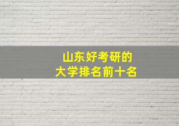 山东好考研的大学排名前十名