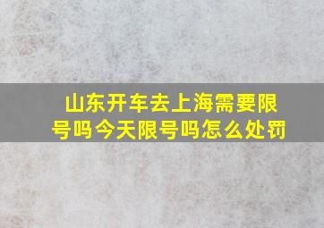 山东开车去上海需要限号吗今天限号吗怎么处罚