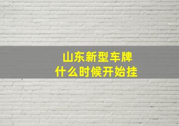 山东新型车牌什么时候开始挂