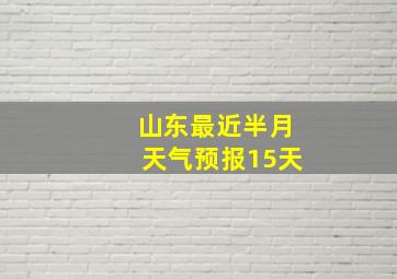 山东最近半月天气预报15天