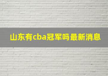 山东有cba冠军吗最新消息