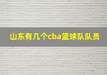 山东有几个cba篮球队队员