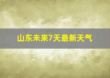 山东未来7天最新天气