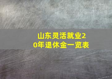 山东灵活就业20年退休金一览表