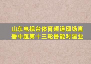 山东电视台体育频道现场直播中超第十三轮鲁能对建业