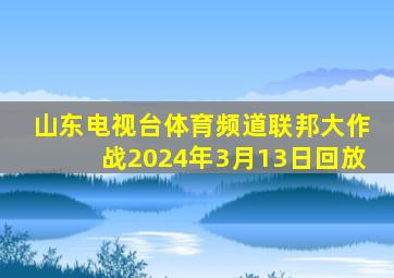 山东电视台体育频道联邦大作战2024年3月13日回放