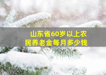 山东省60岁以上农民养老金每月多少钱