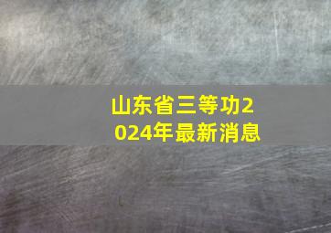 山东省三等功2024年最新消息