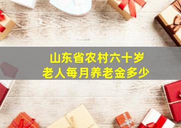 山东省农村六十岁老人每月养老金多少