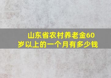 山东省农村养老金60岁以上的一个月有多少钱