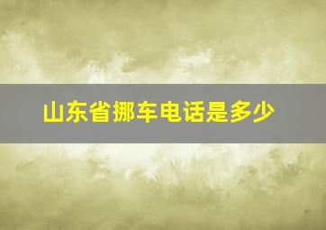 山东省挪车电话是多少