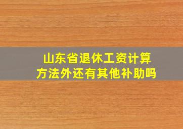 山东省退休工资计算方法外还有其他补助吗