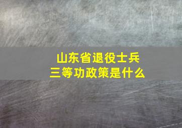 山东省退役士兵三等功政策是什么