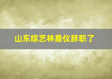 山东综艺林嘉仪辞职了