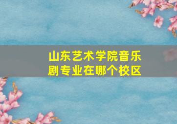 山东艺术学院音乐剧专业在哪个校区