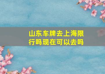 山东车牌去上海限行吗现在可以去吗