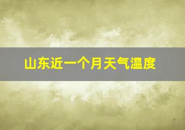 山东近一个月天气温度