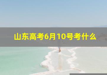 山东高考6月10号考什么