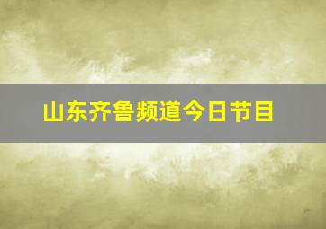 山东齐鲁频道今日节目