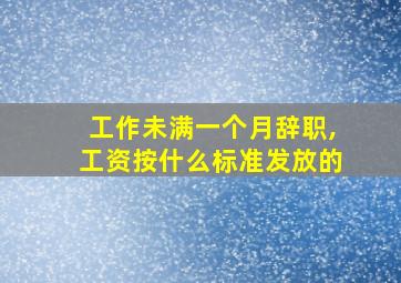 工作未满一个月辞职,工资按什么标准发放的