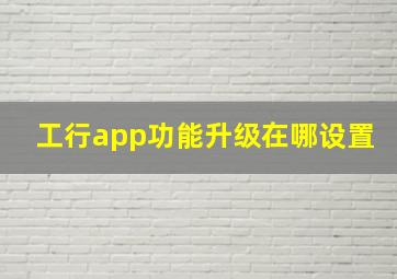 工行app功能升级在哪设置