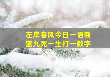 左岸春风今日一语断蓝九死一生打一数字