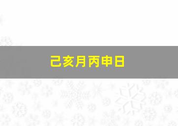 己亥月丙申日