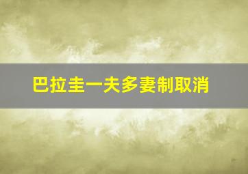 巴拉圭一夫多妻制取消