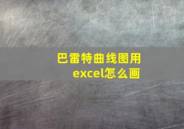 巴雷特曲线图用excel怎么画