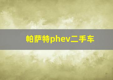 帕萨特phev二手车