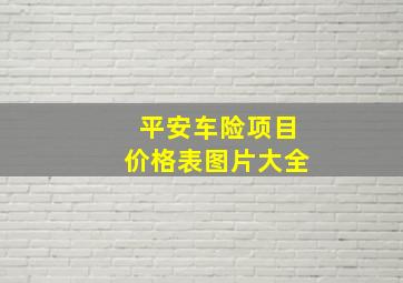 平安车险项目价格表图片大全