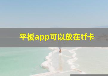 平板app可以放在tf卡