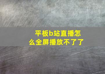 平板b站直播怎么全屏播放不了了