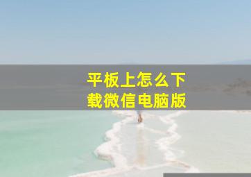 平板上怎么下载微信电脑版