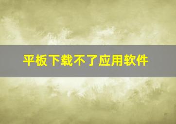 平板下载不了应用软件