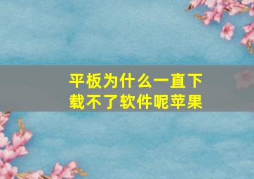 平板为什么一直下载不了软件呢苹果